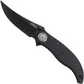 CRKT Clever Girl Folding Pocket Knife: Heavy Duty Everyday Carry, Black Blade, Flipper Open, Deadbolt Button Lock, IKBS Ball Bearing Pivot, G10 Handle 2640