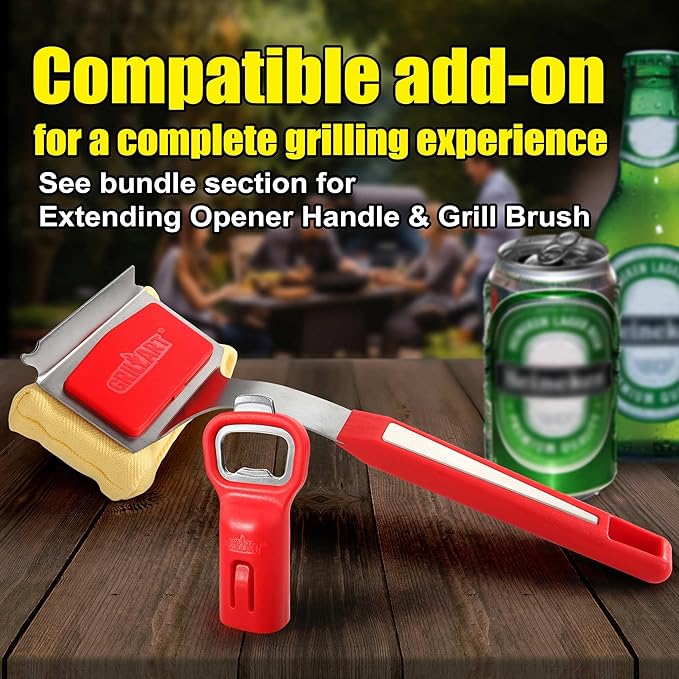 GRILLART Bristle-Free BBQ Grill Brush – Safe & Durable Cleaning Tool for Gas, Charcoal, Cast Iron & Stainless Steel Grates – Heat-Resistant Scraper Brush with Reusable Head & Hanging Loop