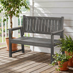 ACUEL All Weather Poly Lumber Outdoor Garden Bench, 2-Person, Light Gray