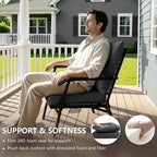 24x24 Inch Outdoor Chair Cushion with Removable Cover, Patio Furniture Cushion - Water-Repellent, Fade-Resistant, Non-Slip Bottom & Straps, Replacement for Deep Seat Sofa & Couch - Dark Grey