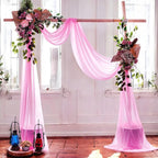 MDS Halloween Chiffon Draping Fabric - 2 Panel, 30" Wide x 20ft Long - Sheer Spooky Arbor & Canopy Drapery for Haunted House Backdrops, Party Ceilings, DIY Costumes & Themed Events - Bubblegum Pink