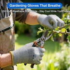 Dowellife Cut Resistant Work Gloves for Men & Women - ANSI A5 & EN388 Level 4, Breathable PU Coated, Grey Non-Marking - for Gardening, Fishing, Automotive, Construction, Wood Carving (X-Large, Grey)