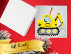 Personalized Excavator Christmas Ornament 2026 | Yellow Digging Machine, Construction Digger Vehicle, Bulldozer Decoration for Xmas Tree | Unique Keepsake for Kids Boys - Custom Name & Year