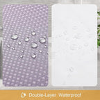 3 in 1 Stall Half Size Purple Shower Curtain Set-36 W x 72 H, Lavender Waffle Waterproof Fabric and PEVA Liner Set with Stainless Steel Hooks