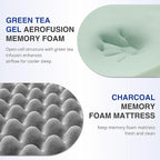 10 Inch Full Green Tea Memory Foam Mattress for Cool Sleep & Pressure Relief, Bed in a Box, Removable Cover No Fiberglass, CertiPUR-US Certified