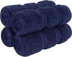 American Soft Linen Luxury Washcloths for Bathroom, 600 GSM 100% Cotton 4 Piece Turkish Wash Cloth Set, 13x13 in Soft Rags for Body and Face, Navy Blue Washcloths