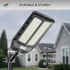 6000W Solar Street Lights Outdoor, 7000K Solar Light Outdoor LED Street Light Dusk to Dawn, LED Wide Angle Lamp with Motion Sensor and Remote Control, for Parking Lot, Yard, 2 Pack