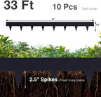 10-Pack Galvanized Steel Landscape Lawn Edging - 4.5 inch Height Black Powder Coated Bendable Metal Strips - Hammer-in Edge Border - Yard Pathway Divider 40 inch Each(33Ft Total), #LYLB45BK-US