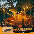 S14 LED Outdoor String Lights 150FT Patio Lights Outdoor Waterproof with 45+3 Shatterproof LED Bulbs, Hanging Backyard Lights for Outside Deck Patio Garden Balcony Decorations