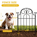 Decorative Garden Fence 17in x10ft,10 Panels Rustproof Metal No Dig Fence