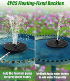 SZMP Solar Water Fountain Upgraded 100% Glass Panel, 3.5W Solar Powered Fountains Built-in 2000 Battery with 7 Nozzle & 4 Fixer, Solar Fountain Pump for Bird Baths, Pond, Outdoor