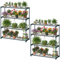 Ohuhu Plant Greenhouse Shelves 4 Tier 2 Pack Extra-Wide Stable Green House Shelving for Outdoor, 35x12x42 Inch Portable Rustproof Metal Shelf Plant Stand Rack Greenhouse Accessories