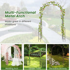 Giantex Garden Arch Trellis - 7.9 ft Metal Arbor Pergola for Climbing Plants Rose Clematis Vines, Wedding Archway Arbour for Party Ceremony Backdrop Stand Outdoor Garden Yard Lawn Decoration