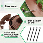 100ft Landscape Edging 4 Inch Tall Garden Edging Borders No Dig Lawn Border with 90 Anchoring Spikes Mini Plastic Fence for Landscaping Yard Lawn Garden Grass Flower Beds Home