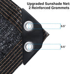 winemana Black Shade Cloth 30x30 FT– 70% Sun Shade Mesh Tarp for Greenhouse, Garden, Patio, Dog Kennel, Chicken Coop, and Outdoor Protection, Plants Cover Shade Netting with 2 Reinforced Grommets