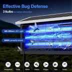 Solar Bug Zapper Outdoor, 30W Large Mosquito Zapper, Electric Mosquito Killer Outdoor, Waterproof & Portable Fly Killer, Rechargeable Flying Insect Trap for Patio, Yard, Garden, Home, Camping, Black