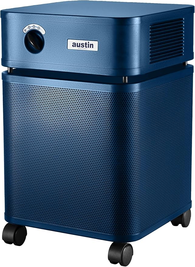 Austin Air HealthMate Plus Standard Air Purifier Midnight Blue - Advanced 4- Stage Filtration Air Purifiers For Home with Activated Carbon & Zeolite - Ideal as Air Purifiers for Bedroom Model B450