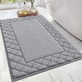LUMI Bathroom Rugs, Ultra Soft Absorbent Bath Mat for Shower, Non Slip Washable Bath Rugs with Rubber Backing, Microfiber Plush Quick Dry Floor Mat for Bathtub, Floor, Grey, 24x36