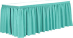 Ultimate Textile Pleat Polyester Fabric Table Skirt - Machine Washable Flame Resistant with Clips for Events, Weddings & Trade Shows, Cut & Sewn in Paterson, NJ - Caribbean, 14' Shirred Pleat