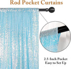 ShinyBeauty Sparkle Sequin Backdrop 4FTx7FT - Iridescent Aqua Mermaid Fabric for Wedding Birthday TikTok Studio, Baby Shower Photography Background