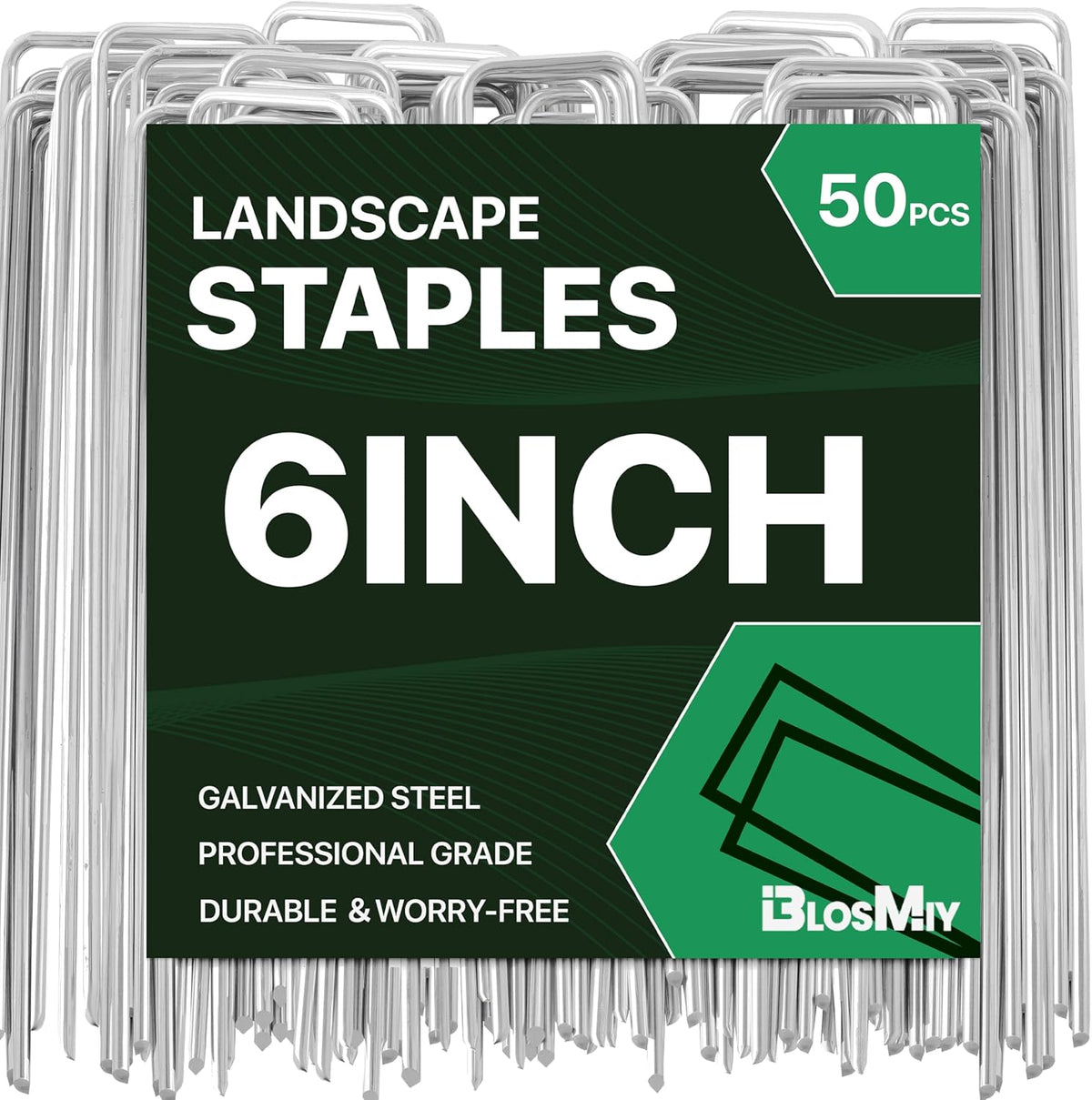 Landscape Staples 6inch,11Gauge Galvanized Lawn Staples, Sturdy Garden Stakes for Effortlessly Securing Weed Barrier Fabric,Ground Stabilization, and Tackling Outdoor Yard Work,Decorations