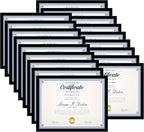 8.5x11 Picture Frame Set of 18,Black 8.5x11 Photo Frames Bulk for Document Certificate Award Diploma, Wall Hanging or Tabletop Display