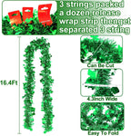 TURNMEON 3 Pack Total 49.2 Ft St.Patrick's Day Tinsel Garlands Decorations DIY Shamrocks Wreath for Front Door Irish Leprechaun Hat St.Patrick's Day Decorations Outdoor Indoor Home,16.4Ft by 4.3" Each