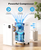 4500 Sq. Ft Dehumidifier for Basement, Lienuis 50 Print Dehumidifiers for Home with Drain Hose, Auto or Manual Drainage, Humidity Control, Dry Clothes Function, 24H Timer,1.06 Gallon Water Tank