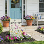 CROWNED BEAUTY Spring Wildflower Garden Flag Floral 12x18 Inch Double Sided for Outside Welcome Small Burlap Yard Seasonal Flag
