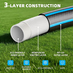 Short Garden Hose 10FT: Water Hose Flexible Leakproof Male to Female Fittings - Lightweight Durable All-Weather Hose 5/8" - High Pressure Hose for Yard, Lawn, Car Wash, Outdoor, Watering