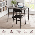 GarveeHome Dining Table Set for 4, Kitchen Table with Upholstered Chairs for Kitchen Room and Small Spaces (Grey, Table with 4 Chairs)