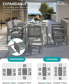 SERWALL Outdoor Dining Chairs Set of 2, All-Weather HDPE and Textilene Material Patio Chairs, Black