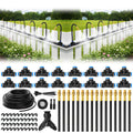 Pro-Series Drip Irrigation System, 100FT 1/4" Garden Watering System with 16pcs 360° Bendable Copper Nozzles, Leak-Free Quick-Connect Misting Sprinkler Kit for Patio, Raised Beds, Yard, Greenhouse