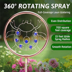 34" Tall Copper-Coated Stainless Steel Garden Sprinkler, 360° Rotating Decorative Ornamental Sprinkler for Lawn, Yard & Landscape Watering (Ladybug)