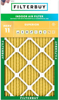 Filterbuy 16x25x1 Air Filter MERV 11 Superior Pet & Allergy Defense (1-Pack), Electrostatic Pleated HVAC AC Furnace Filters Replacement, Made in USA (Actual Size: 15.50 x 24.50 x 0.75)