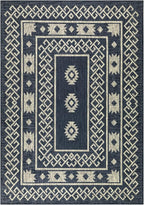 Antep Rugs Patio 8x10 Outdoor/Indoor Southwest Aztec Native Area Rug (Blue, 7'10" x 10')