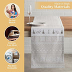 Maison d' Hermine Table Runner 100% Cotton Double Layer Table Runners 108 inches Long for Thanksgiving Christmas Decorations Home Kitchen Dining Party Wedding (Cozy Christmas, 14.5" x 108")