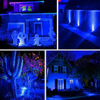 Blue Landscape Lights Outdoor, 14 LED Landscape Lighting with US Plug, IP65 Waterproof Spotlights for Tree Yard Garden Pathway Halloween Christmas Decor 2 Pack
