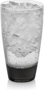Libbey Classic Rocks and Tumbler Glasses Set of 16, Smoke Hue, Lead-Free Water Glasses, Dishwasher Safe Drinking Glasses Set