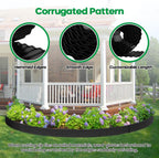 Corrugated Metal Garden Edging,Sturdy Tall Landscape Edging Borders with 6pcs Anchor Stakes, Perfect DIY for Flower Beds, Lawn and Pathway,Tree Surrounds,Paver Edges (Black 10"×20FT)
