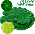 18PCS Lily Pads for Ponds Artificial Pond Plants Floating Flowers for Pool Aquarium Plants Lotus Flower for Fish Koi Pond Accessories for Outdoor Ponds Patio Pond Decorations 3Sizes