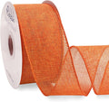 Ribbli Orange Burlap Wired Ribbon, 2-1/2” Inch x Continuous 20 Yard, Wired Edge Ribbon for Wreaths,Big Bows,Tree Decoration,Outdoor Decoration