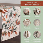 Maison d' Hermine Table Runner 100% Cotton Single Layer Table Runners 108 inches Long for Thanksgiving Christmas Decorations Home Kitchen Dining Party Wedding (Dalida, 14.5" x 108")
