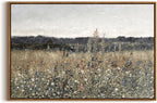 InSimSea Framed Canvas Wall Art Vintage Decor, Large Wall Art, Meadow with Flowers Landscape Wall Art Prints, Modern Farmhouse Cottagecore Bedroom Bathroom Office Decoration, 20"x30"