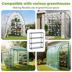 Ohuhu Plant Greenhouse Shelves 4 Tier 2 Pack Extra-Wide Stable Green House Shelving for Outdoor, 35x12x42 Inch Portable Rustproof Metal Shelf Plant Stand Rack Greenhouse Accessories