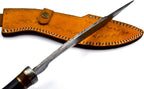 Nooraki - 15-inch | Handmade Damascus Steel Heavy Duty Kukri Knife Sharp Blade, With Leather Sheath | Ideal for Hunting, Bushcraft, Survival, Chopping, Camping, Outdoor Gift for Men Women - KK155