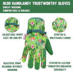 HLDD HANDLANDY Work Gloves for Women and Ladies, Leather Gardening Gloves Flexible Mechanic Working Gloves