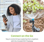 Raindrip R875CT Hose-End Smart Water Sprinkler Timer, Wi-Fi, Wireless Hose Faucet Bibb Timer for Garden, Drip Irrigation System Controller, Free App via 2.4 GHz Gateway Combo,GHT Compatible, Gray