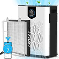 Smart Wifi Air Purifiers for Home Large Room Up to 3000 Ft², DAYETTE Air Cleaner with Washable Filters, Air Quality Monitor, 4 Fan & 22 dB Sleep Mode for Bedroom Living Room