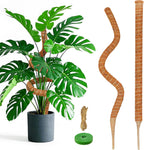 2 Pack 28 Inch Moss Pole Monstera Plant Support, Coir Moss Poles for Climbing Indoor Plants, Bendable Plant Stake Trellis for Potted Plant, Pothos, Philodendron